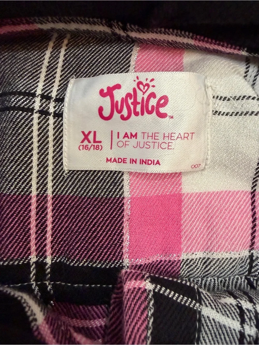 Justice girls plaid